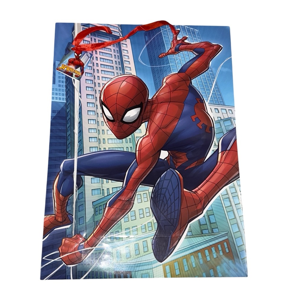Marvel Spiderman Large Spiderman Gift Bag With Tags 18x13 New